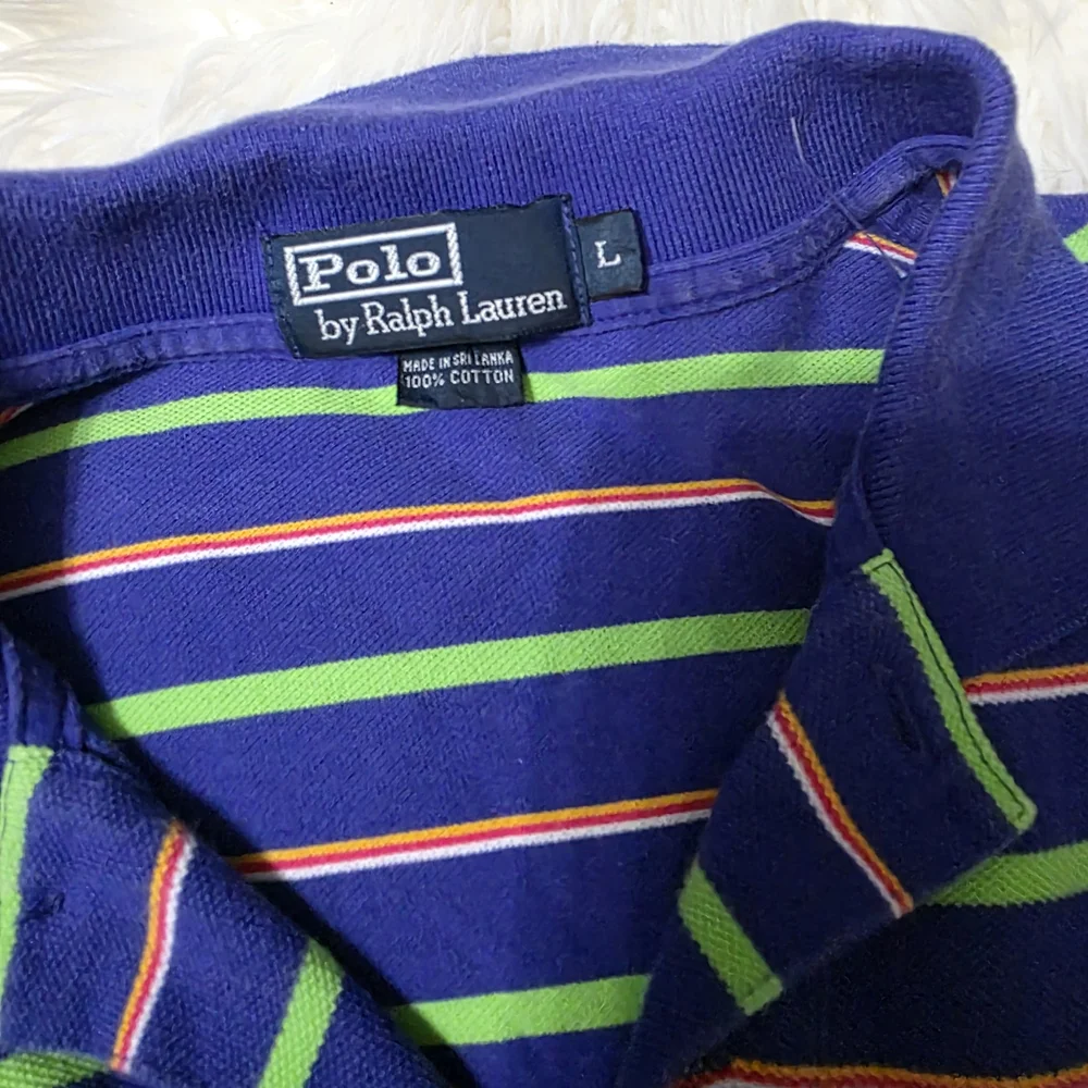 Men Ralph Lauren Polo with Blue and Green Stripes